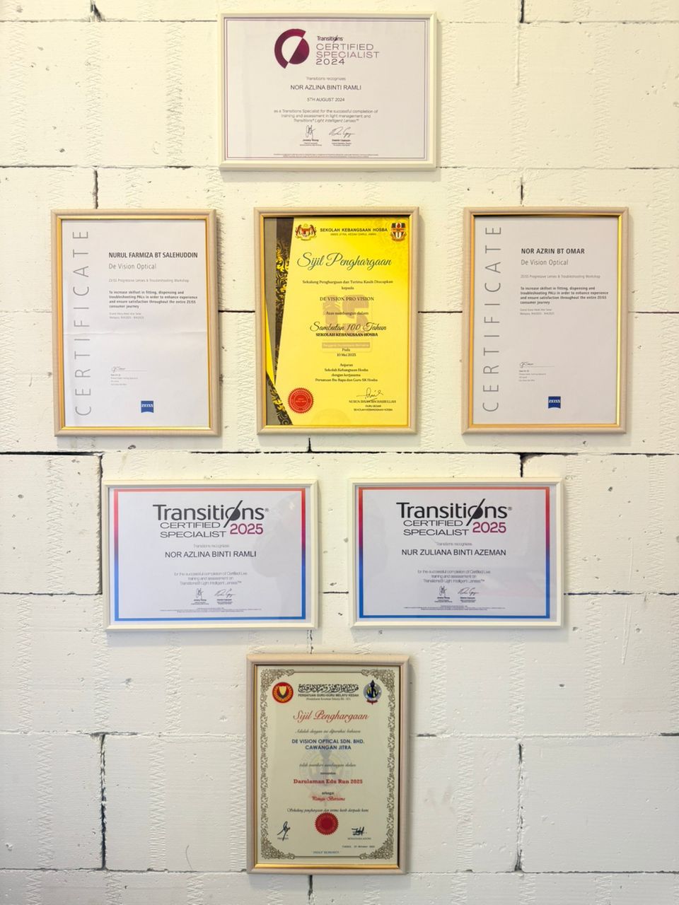 Optical Certifications